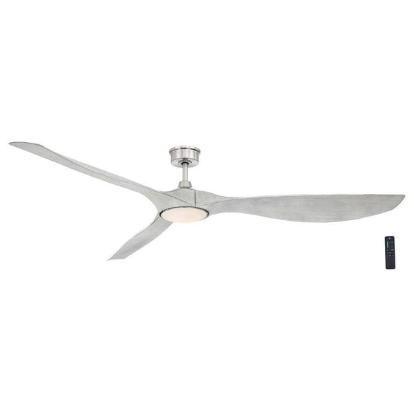 Marlon 84 in. Integrated LED Indoor Brushed Nickel Ceiling Fan with Light Gray Blades and Remote Control