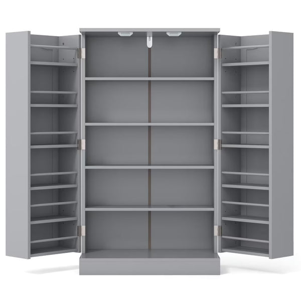 Spaco 17-Tier Kitchen Small Pantry Cabinet with 2 Doors and 6 Adjustable Shelves, Cabinet Pantry, Freestanding 5-Tier Shelving Pantries
