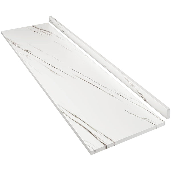 ROOMTEC Laminate Countertop, Butcher Block Countertop with Full Wrap Edge & Backsplash for DIY Table Top, Kitchen Countertop, Washer Dryer Counter