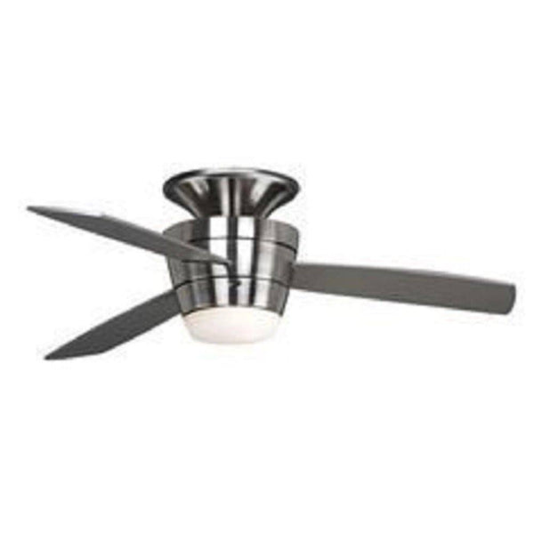 Harbor Breeze Mazon 44 - in Brushed Nickel Flush Mount Indoor Ceiling Fan with Light Kit and Remote (3 - Blade)