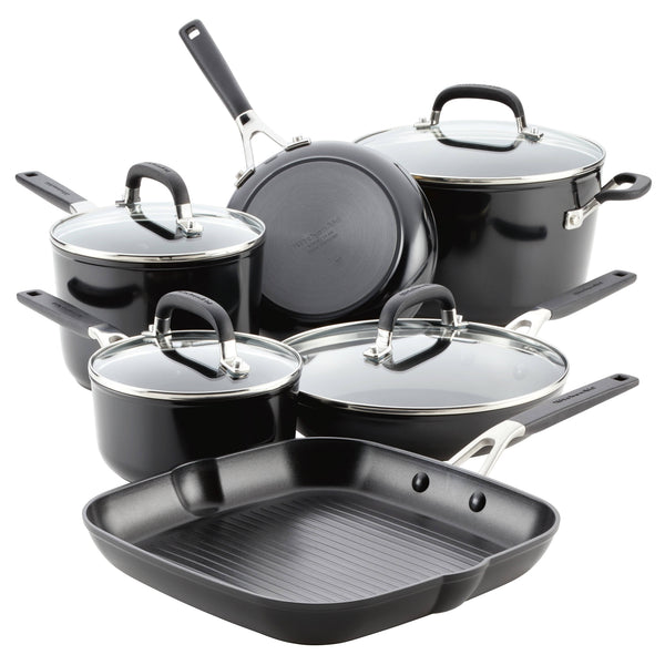 Kitchenaid Cookware Set, Nonstick, Hard - Anodized, Onyx Black